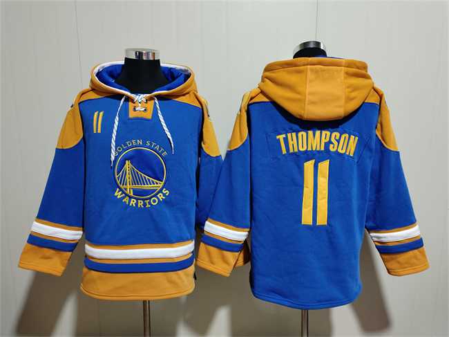 Men's Golden State Warriors #11 Klay Thompson Blue Yellow Lace-Up Pullover Hoodie,We sell and wholesale Men's Golden State Warriors #11 Klay Thompson Blue Yellow Lace-Up Pullover Hoodie on line form chian!